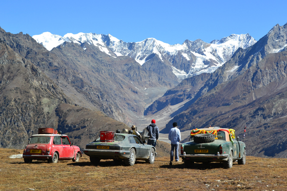 C The remains of what were three great British cars complete their journey in the foothills of the Himalayas.