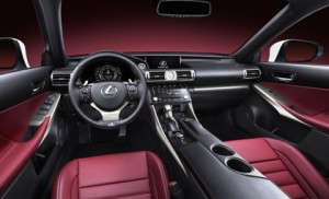 The interior of the 2013 Lexus IS250 F Sport.