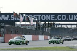Mazda MX-5s racing at Silverstone