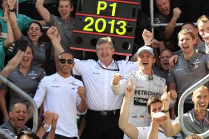 Mercedes celebrations at British GP